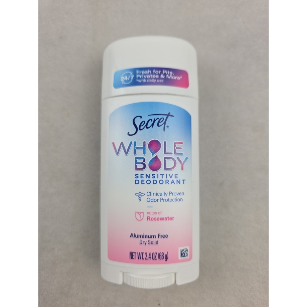 NIP Secret Aluminum Free Rosewater Whole Body Sensitive Deodorant Dry Solid!